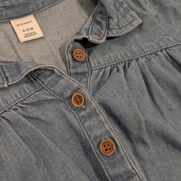 ⭐ Old Navy chambray dress size 6-12 months - Picture 3 of 5